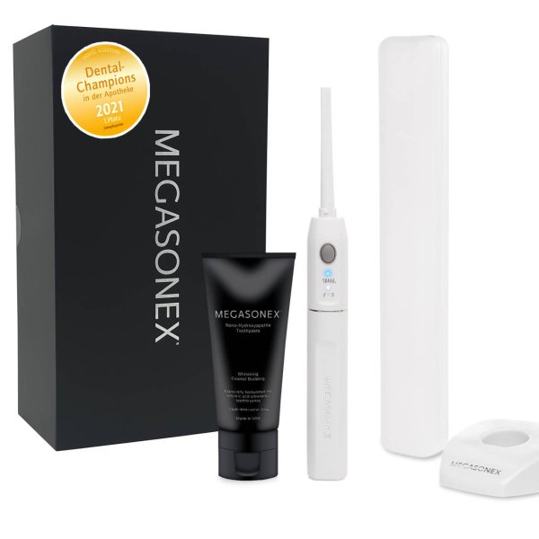 MEGASONEX M8 Ultraschall-Zahnbürste + Zahnpasta