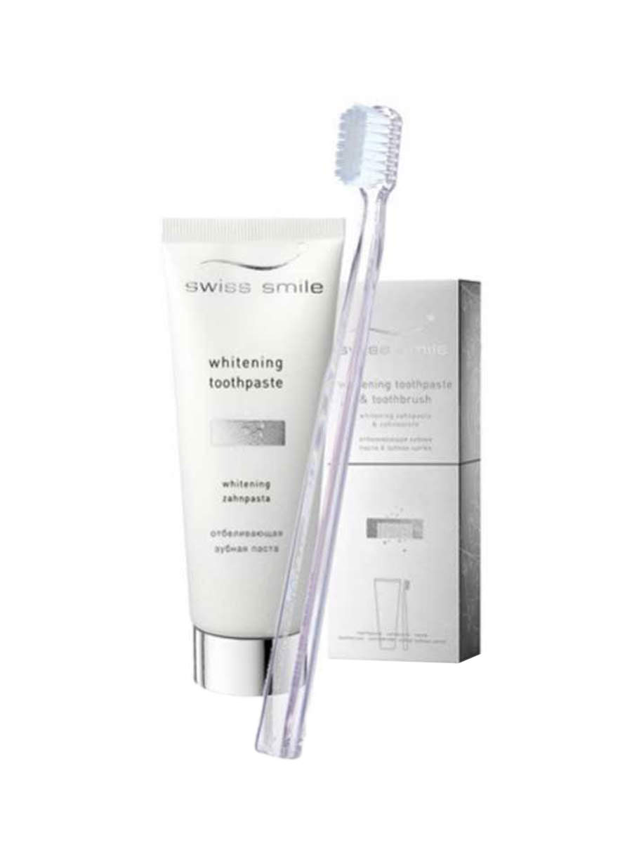 swiss smile snow white toothpaste (75 ml) and toothbrush set