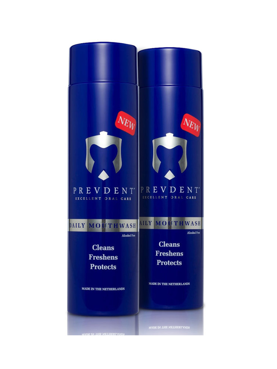 2 x PREVDENT alcohol free Daily Mouthwash
